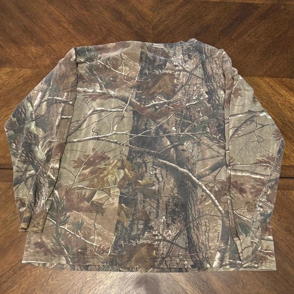 Wrangler Pro Gear Men's Long Sleeve Camo T-Shirt Hunting Outdoor Size L |Q1 - Picture 2 of 5